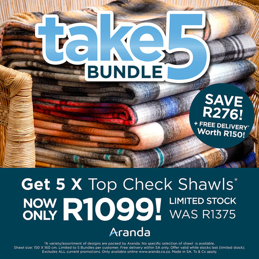 Take 5 Bundle - Top Check Shawls | Assorted