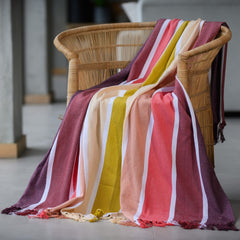 Protea Pin Stripe - Sunset | Burgundy/Garnet