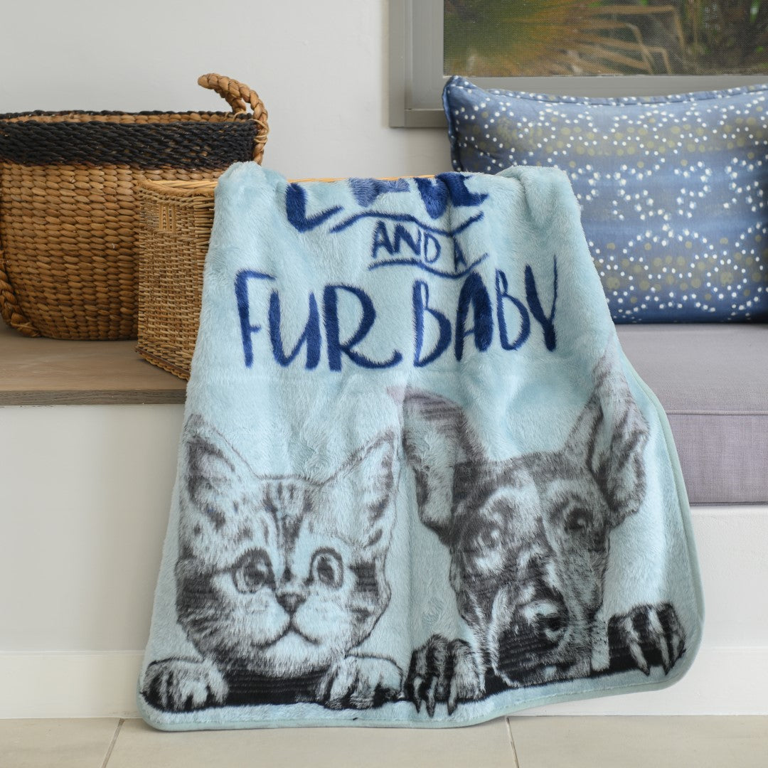 Finesse Pet Blankets - Fur Baby | Dark Royal/Eggshell