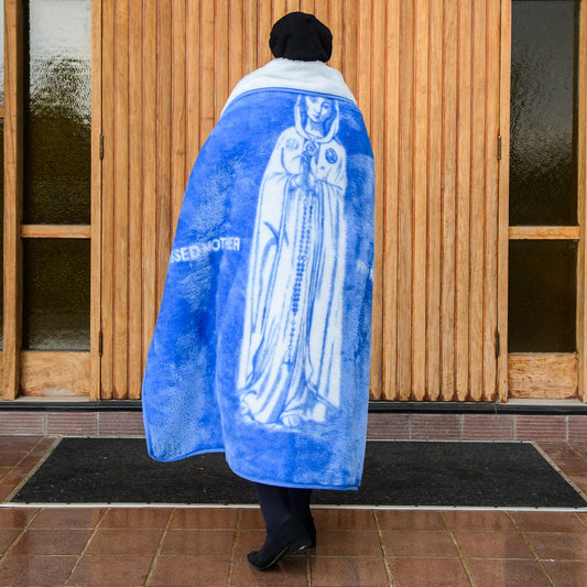 Church Blanket - Blessed Mother | Marina/Natural