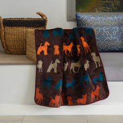 Finesse Pet Blanket - Rainbow Dogs | Choc/Terra
