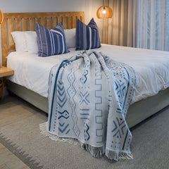 Thula Tula Throw - Mali | Overcast/Provincial Blue