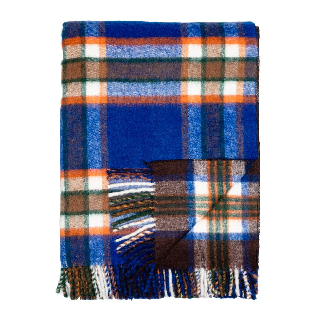 sza 「sos」 jacquard blanket rug Kharetsa - Aloe | Brown/Salmon/Peacock – Aranda Textile Mills