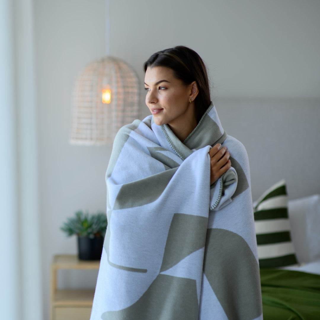Amanda Cotton - Shapes | Olive/White