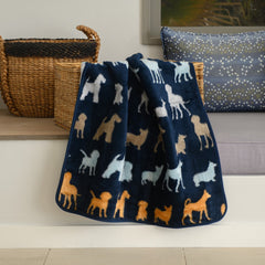 Finesse Pet Blanket - Rainbow Dogs | Navy/Desert