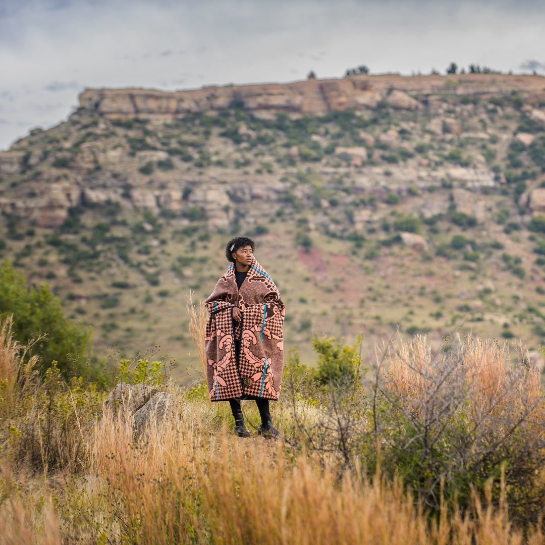 Motlatsi - Khosana | Brown/Salmon/Peacock