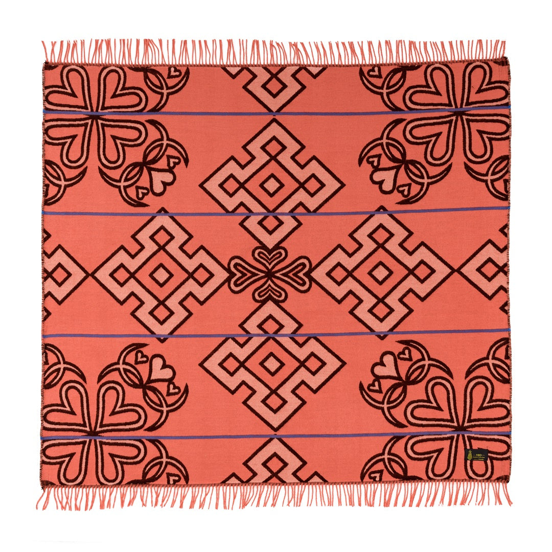 YBD Throw - Semomotela | Dark Coral/Coral/Pink