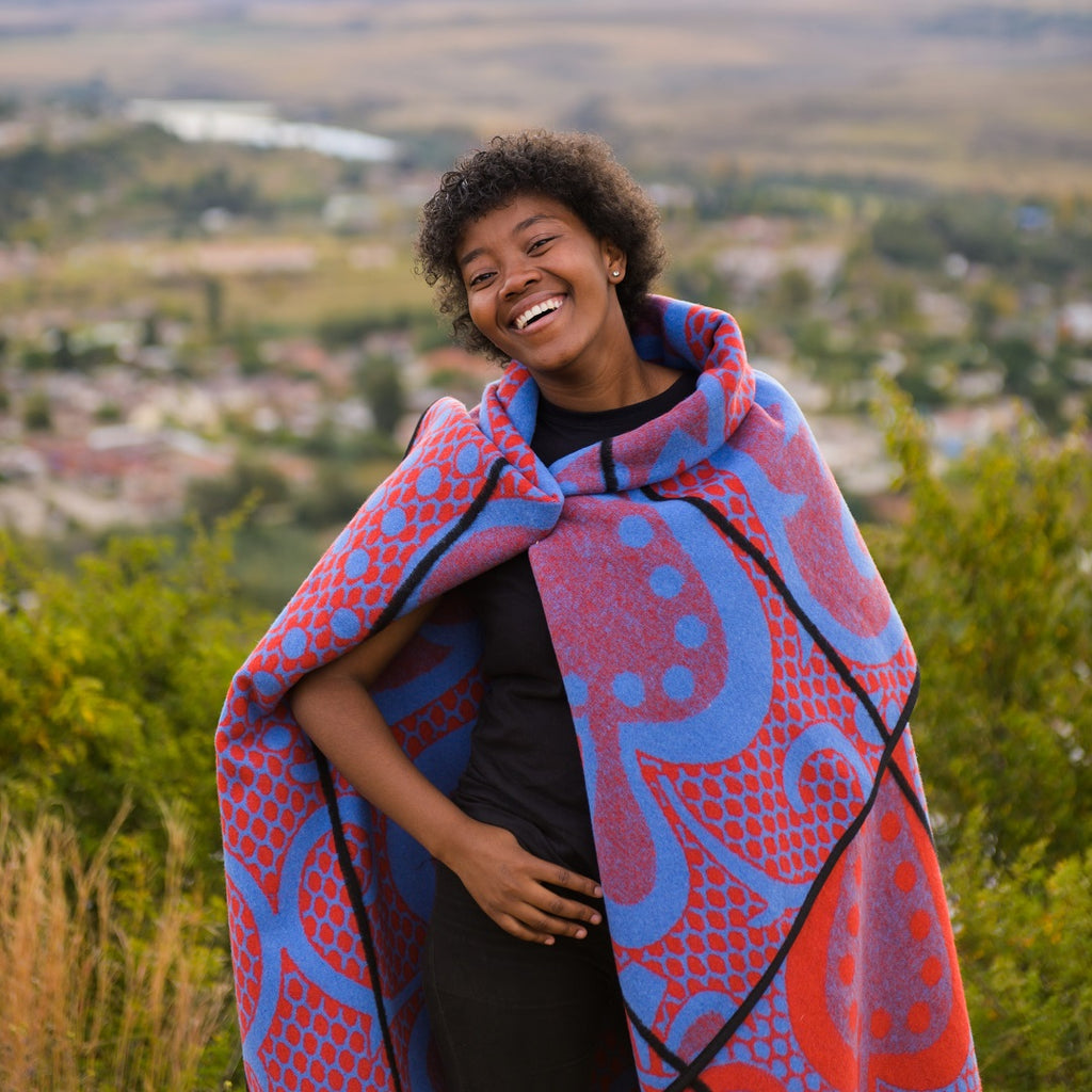 Seanamarena - Chromatic | Scarlet/Cobalt/Black – Aranda Textile Mills
