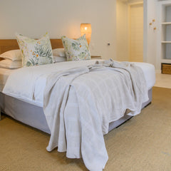 Cotton Blanket - Windowpane | White/Oyster Grey