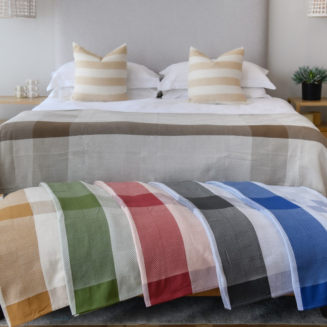 Protea Throw - Geometry | Coffee/Cobblestone