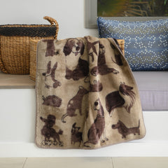 Finesse Pet Blanket - Cartoon Dogs | Black/Cobble