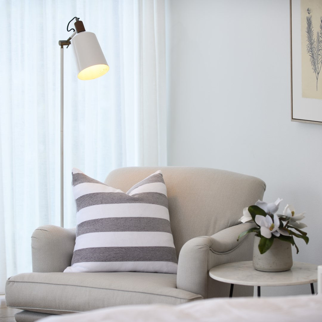 Scatter - Protea Chenille Broad Stripe | Wild Dove/White
