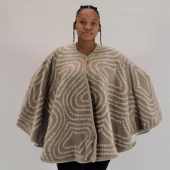 Wearing Cape - Shweshwe | Cobblestone/Natural