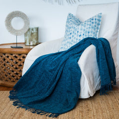 Chenille Throw - Plain Teal