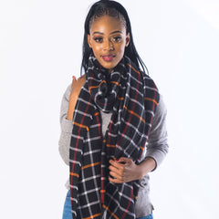 Blanket Scarf - Tiles | Black/New White