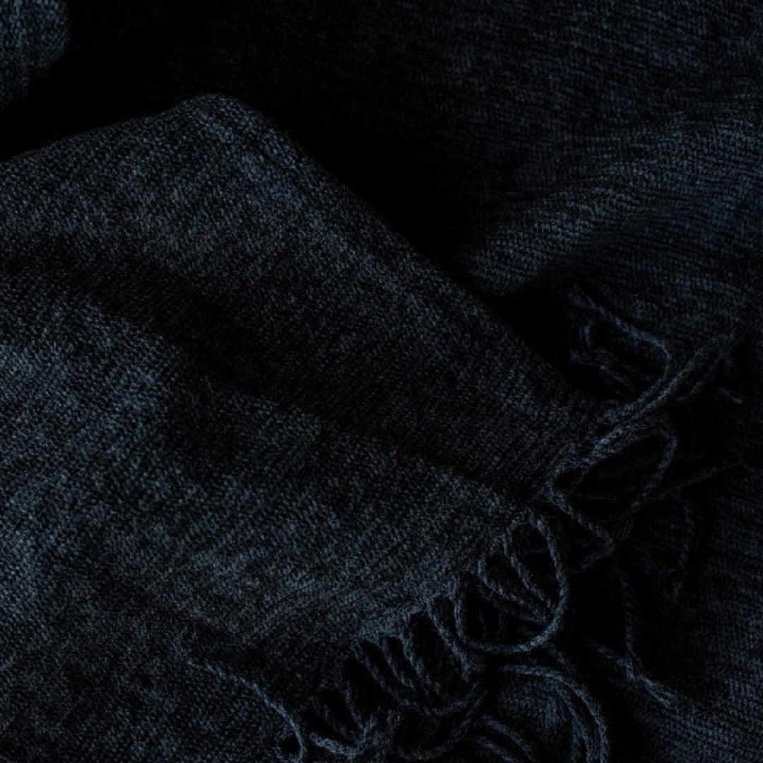 Chenille Throw - Plain Black