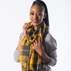 Blanket Scarf - Classic Check | Mustard/Charcoal