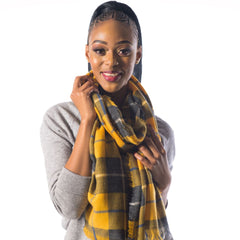 Blanket Scarf - Classic Check | Mustard/Charcoal